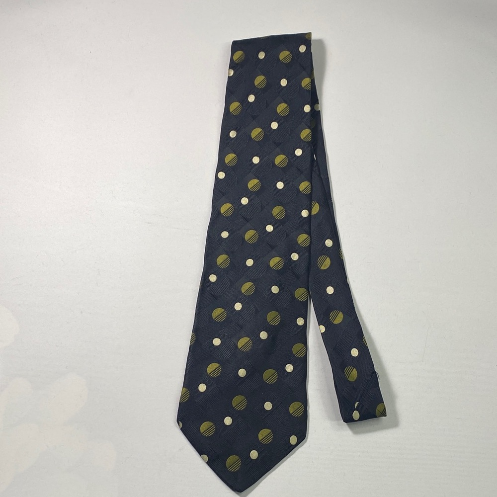 Elegant Navy and Gold Polka Dot Tie